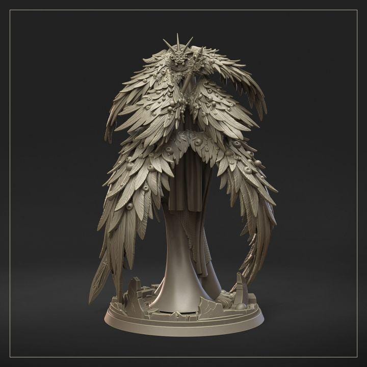 Ophiel Blind Seraph Miniature | 32mm Fallen Angel Warrior | Fantasy Resin RPG Mini | Dungeons & Maidens