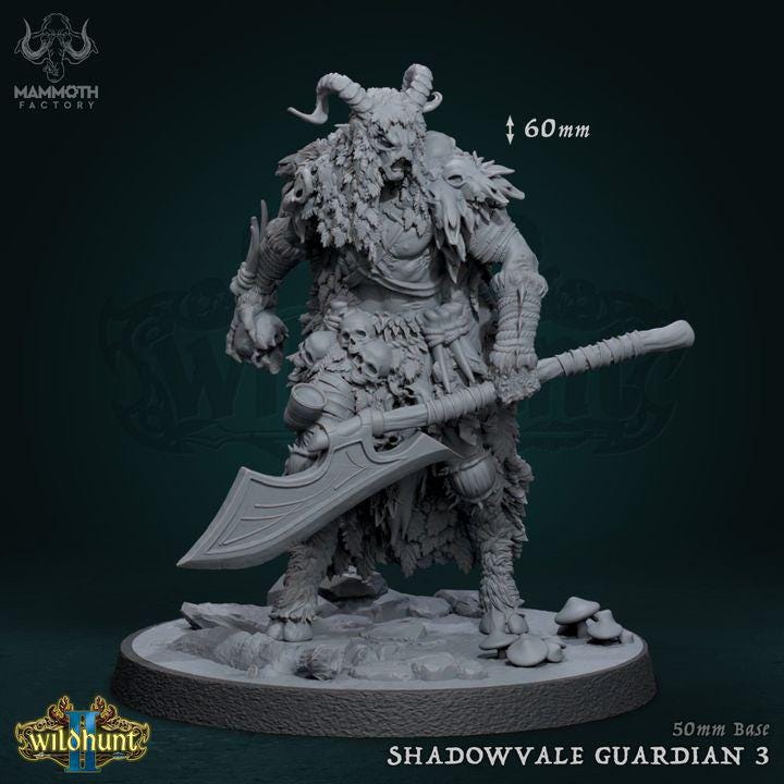 Shadowvale Guardian Warband Set | 3 Resin Miniatures | Beastmen Warriors (50mm Bases)
