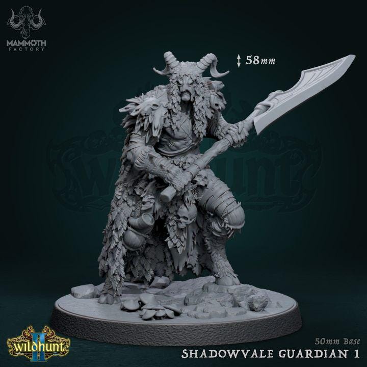 Shadowvale Guardian Warband Set | 3 Resin Miniatures | Beastmen Warriors (50mm Bases)