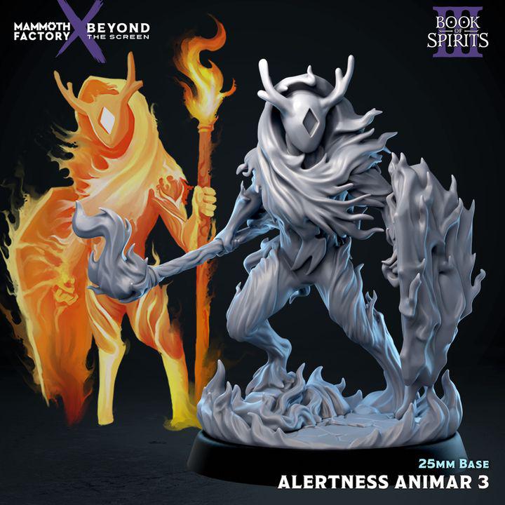 Alertness Animar Set of 3 | 25mm Resin Spirit Warriors | Fantasy RPG Miniatures | Mammoth Factory