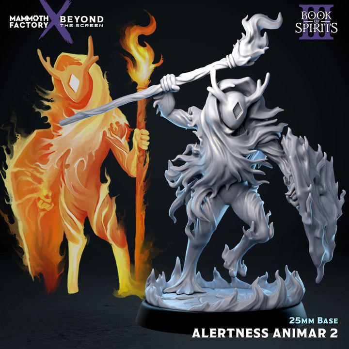 Alertness Animar Set of 3 | 25mm Resin Spirit Warriors | Fantasy RPG Miniatures | Mammoth Factory