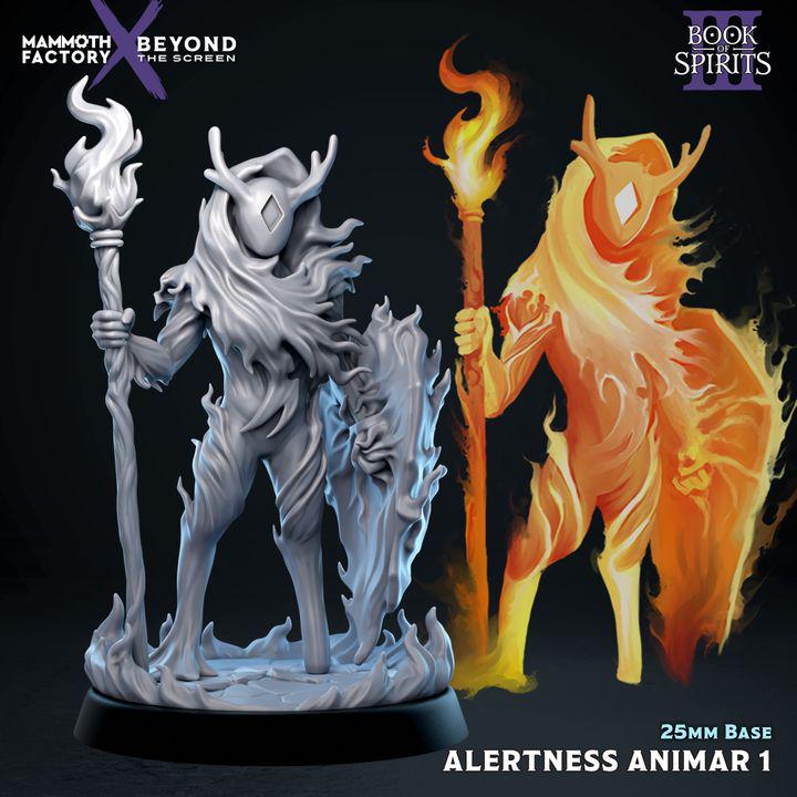 Alertness Animar Set of 3 | 25mm Resin Spirit Warriors | Fantasy RPG Miniatures | Mammoth Factory