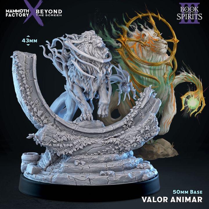 Valor Animar Spirit Lion | 50mm or 75mm Resin Miniature | Fantasy Guardian Monster | Mammoth Factory