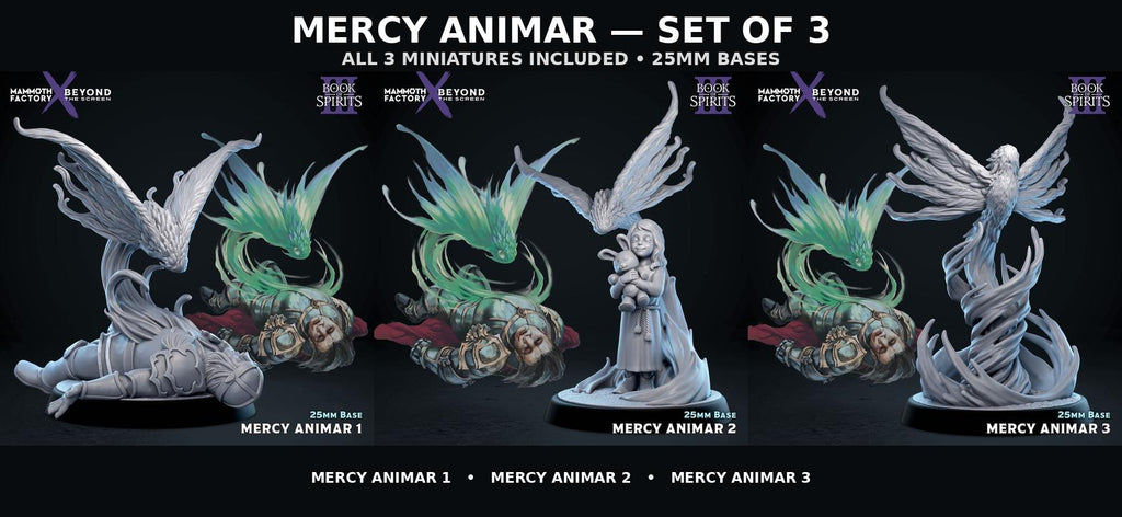 Mercy Animar Set 3 | 25mm Ghost Guardian Resin Miniatures | Fantasy RPG