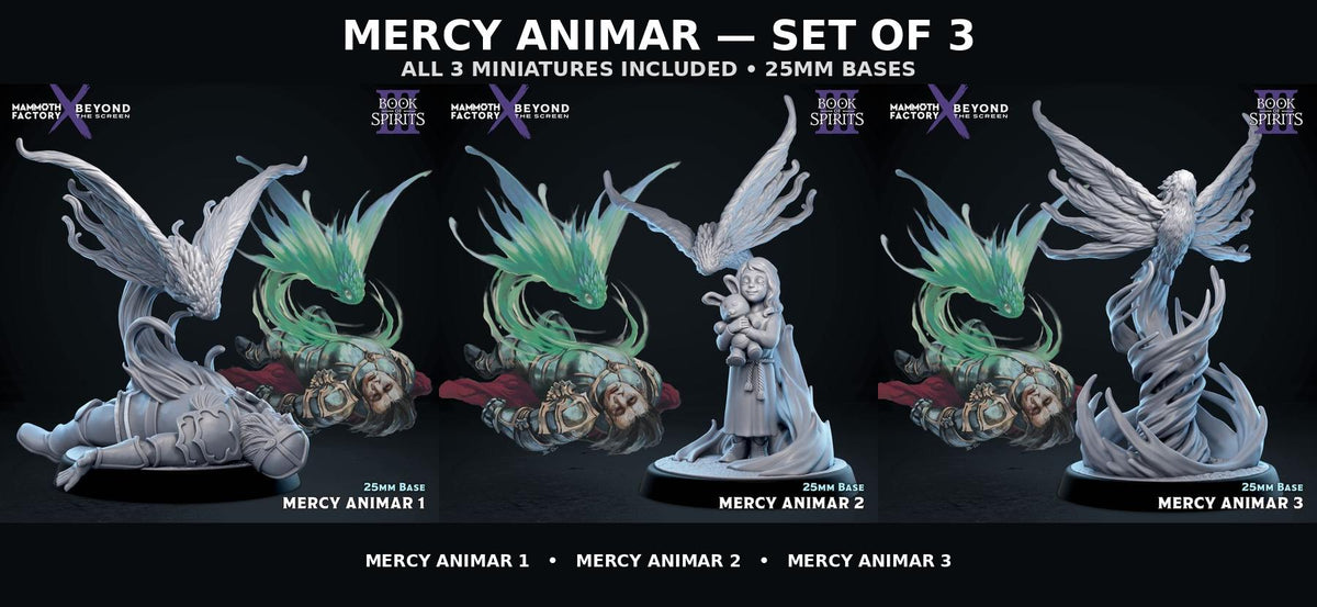 Mercy Animar Set 3 | 25mm Ghost Guardian Resin Miniatures | Fantasy RPG