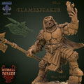 Flamespeaker Giant Miniature | 70mm Resin Fire Mage | 50mm Base Fantasy RPG Boss | Mammoth Factory