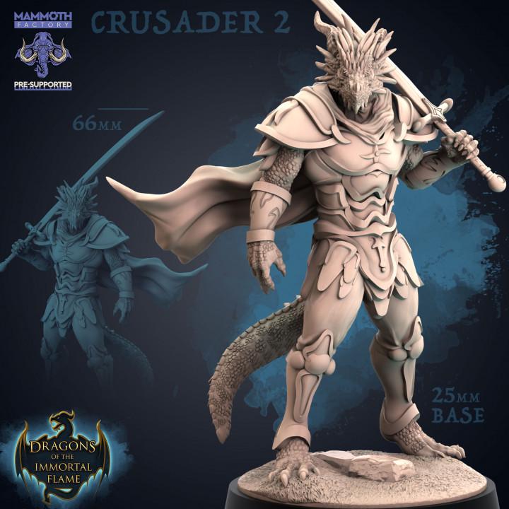 Dragonborn Warrior Miniature | Drakkari Crusader | 25mm Resin Paladin Fighter | Fantasy RPG