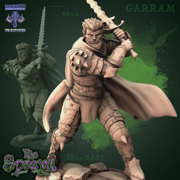 Garram Human Fighter Miniature | Armored Swordsman | Resin Fantasy RPG Warrior | Mammoth Factory
