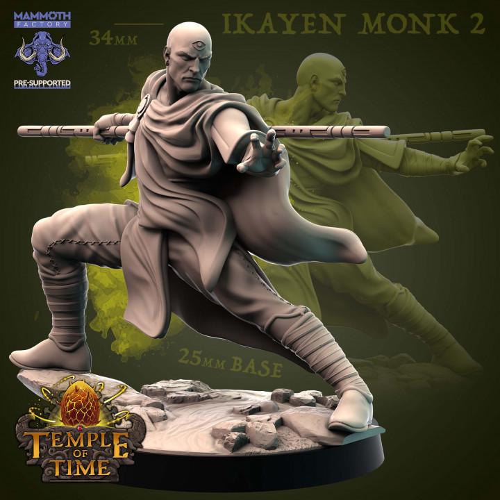 Human Monk Miniature | Staff Martial Artist | 25mm Resin Fantasy RPG Character | Ikayen Monk