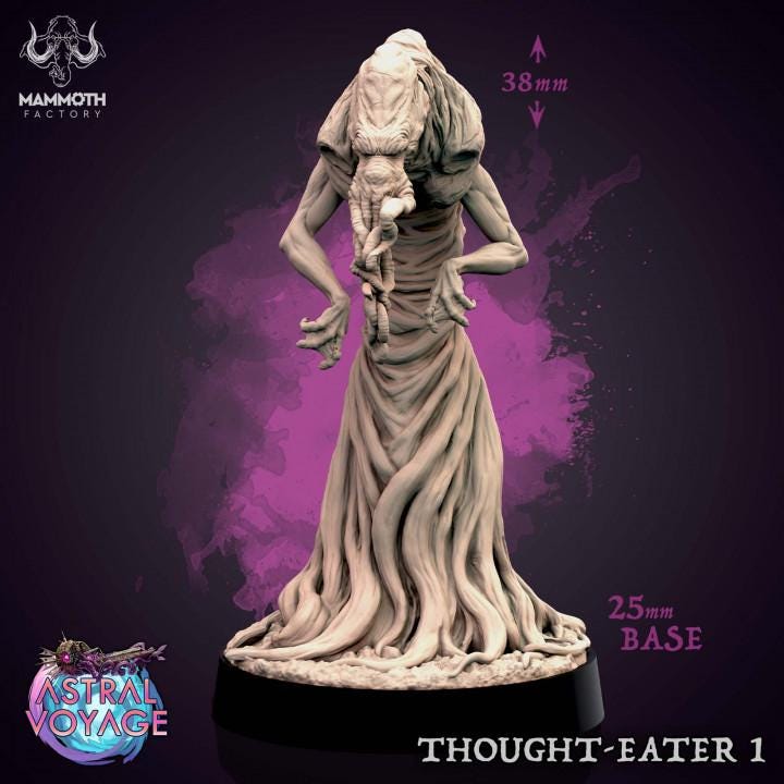 Thought Eater Miniature | Psychic Alien Monster | Resin Fantasy RPG Creature | Mammoth Factory