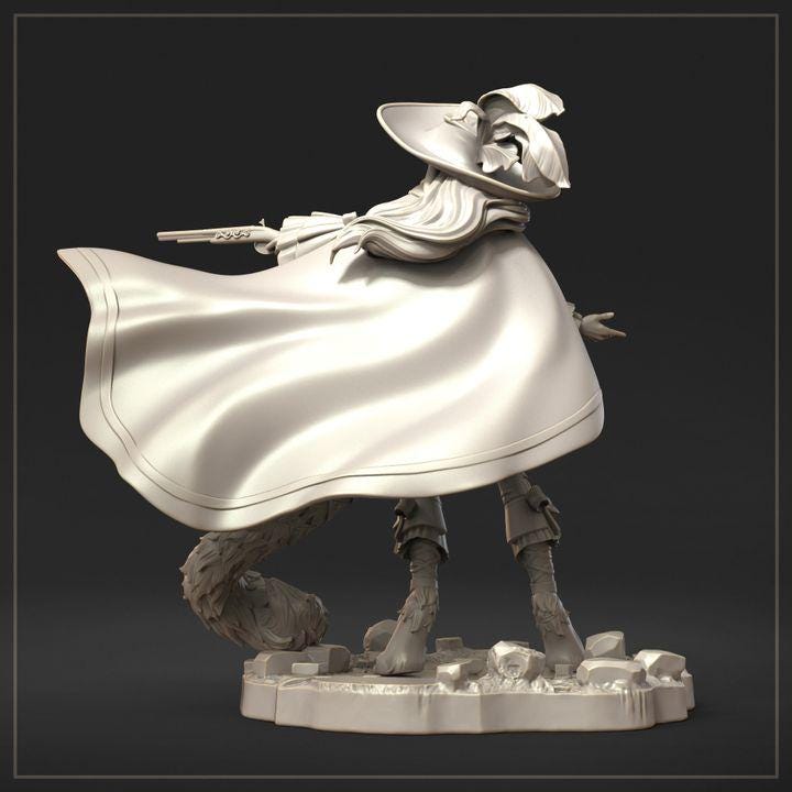 Vivienne Scarlet Duelist Miniature | Female Gunslinger | Fantasy RPG Resin Mini | Dungeons & Maidens
